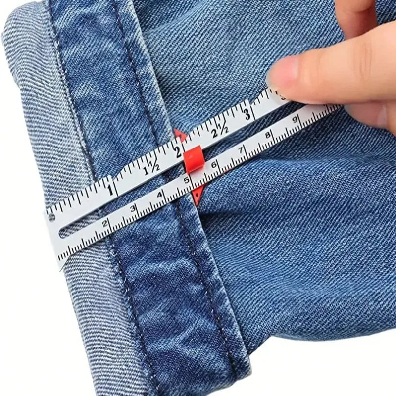 Adjustable Metal Sewing Gauge with Sliding Marker
