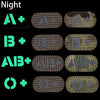 Reflective Glow-in-the-Dark Blood Type Tactical Patches with Hook and Loop Backing