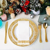Elegant White Disposable Dinner Plates with Silver Lace Design