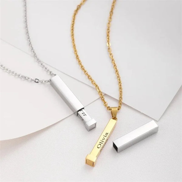Hidden Message Slide Bar Necklace