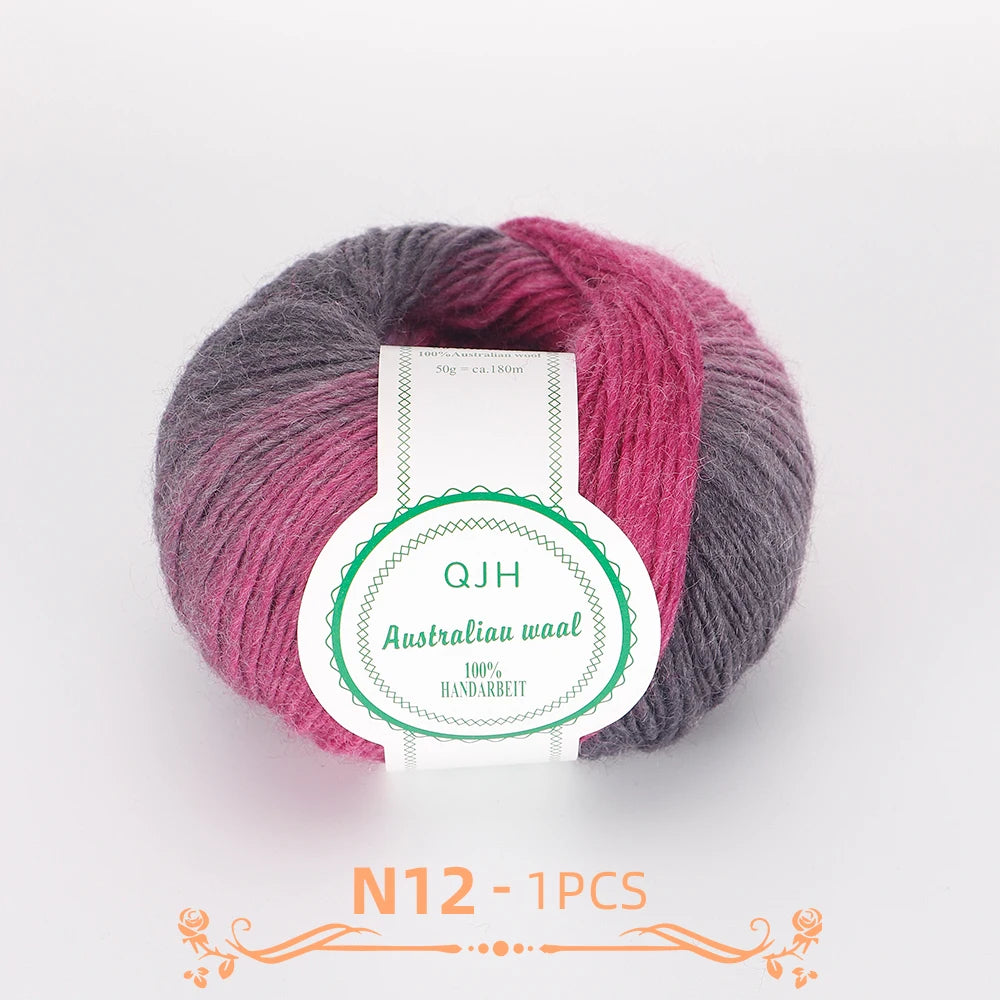 Multicolor Gradient Wool Yarn for Knitting and Crochet