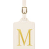 Personalized Embroidered Leather Luggage Tag with Letter Initial
