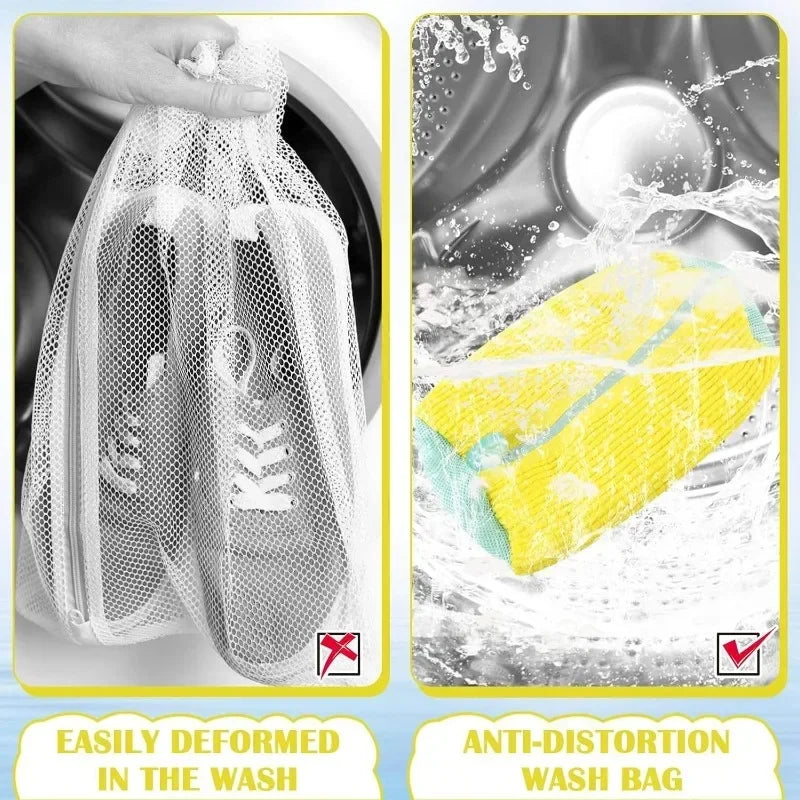 Mesh Shoe Wash Bag with Soft Fluff Lining