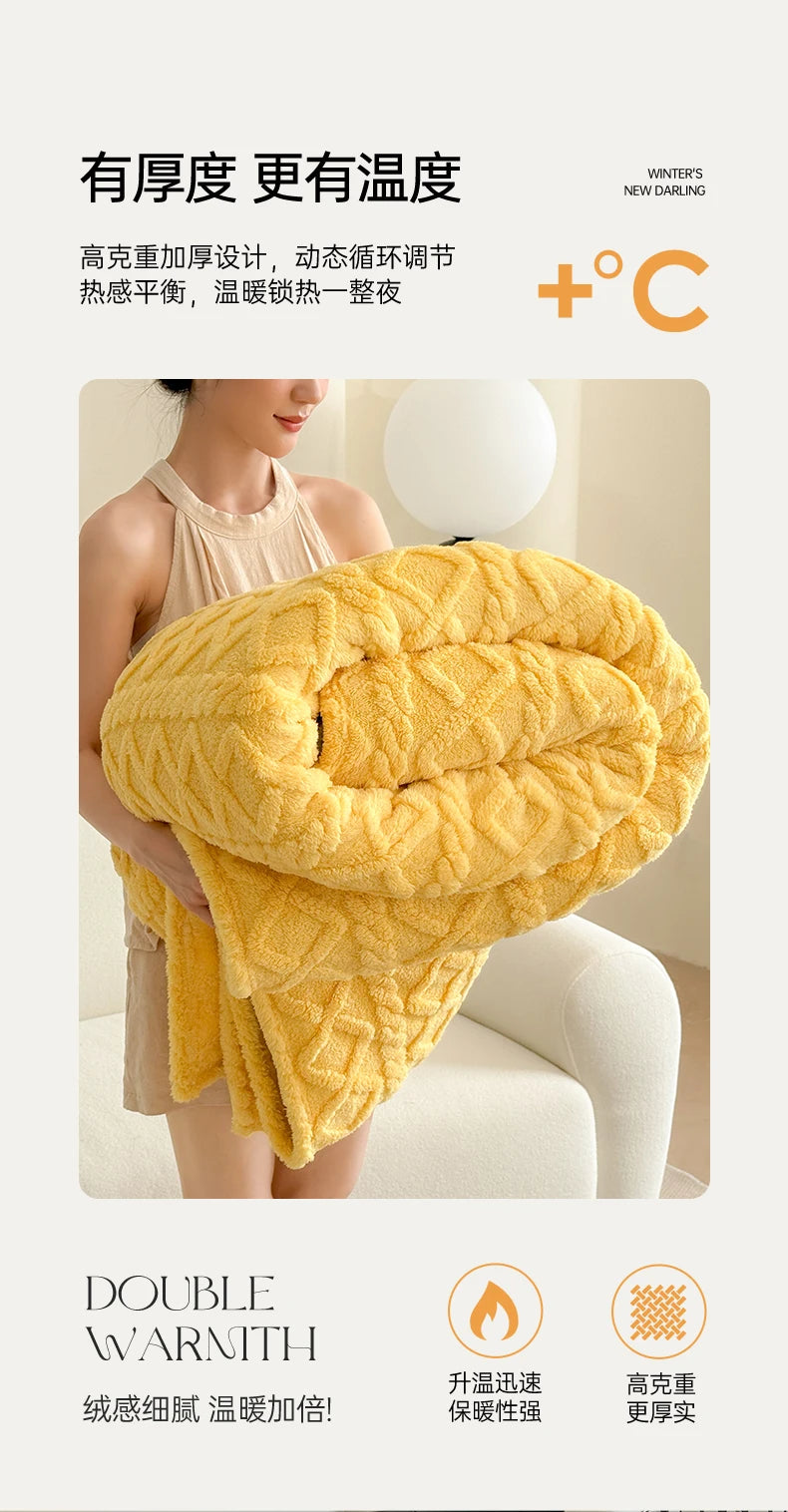 Plush Coral Fleece Blanket – Soft & Warm Throw for Bed, Sofa & Travel