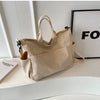 Multi-Pocket Corduroy Tote Bag – Large Capacity Casual Satchel for Travel, Work & Commute