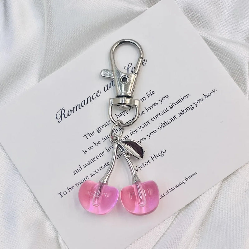Glitter Cherry Keychain