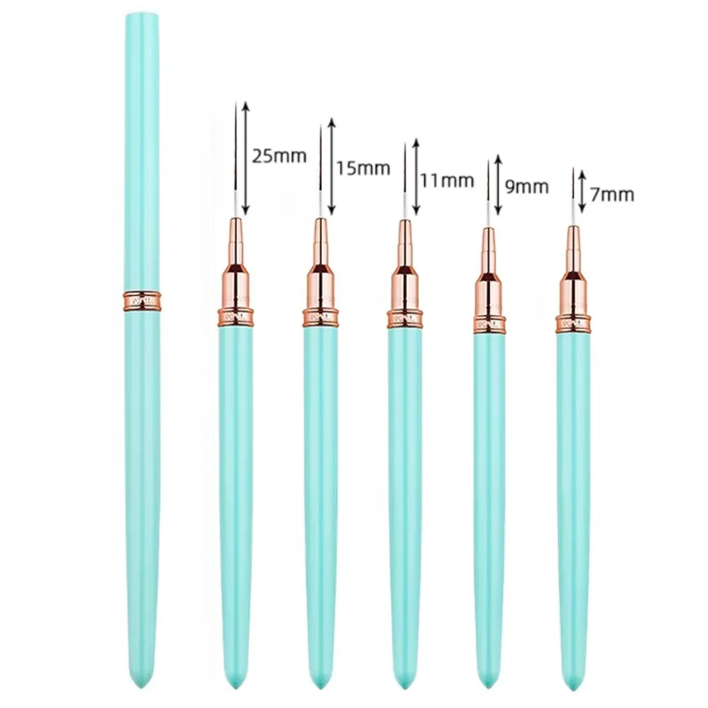 Kit de pinceaux professionnel pour l'art du nail art (5-en-1)
