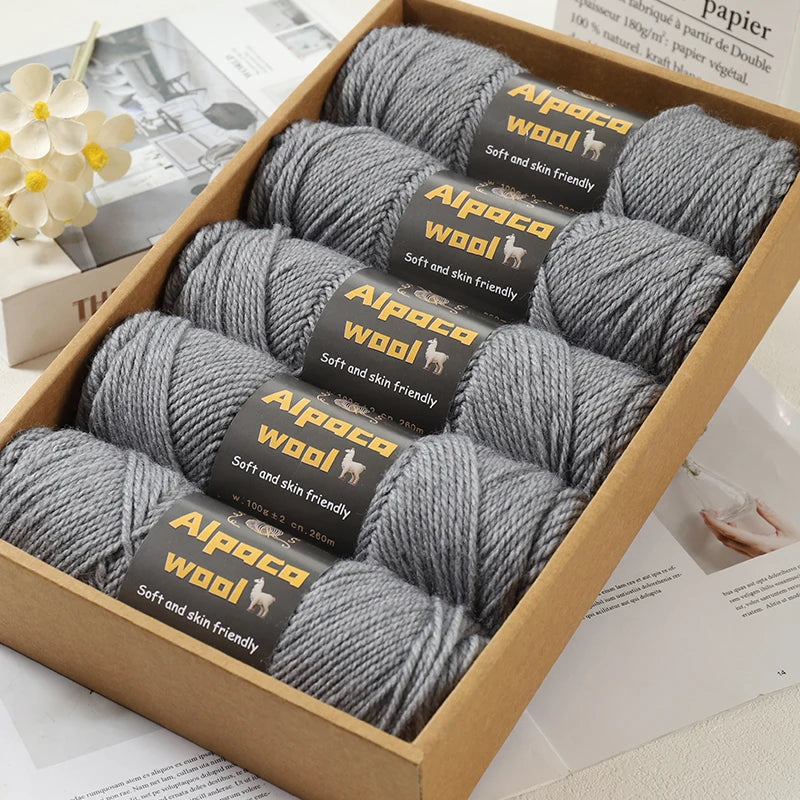 Chunky Alpaca Wool Knitting Yarn – 500g Multi-Color Set for Cozy Winter Projects