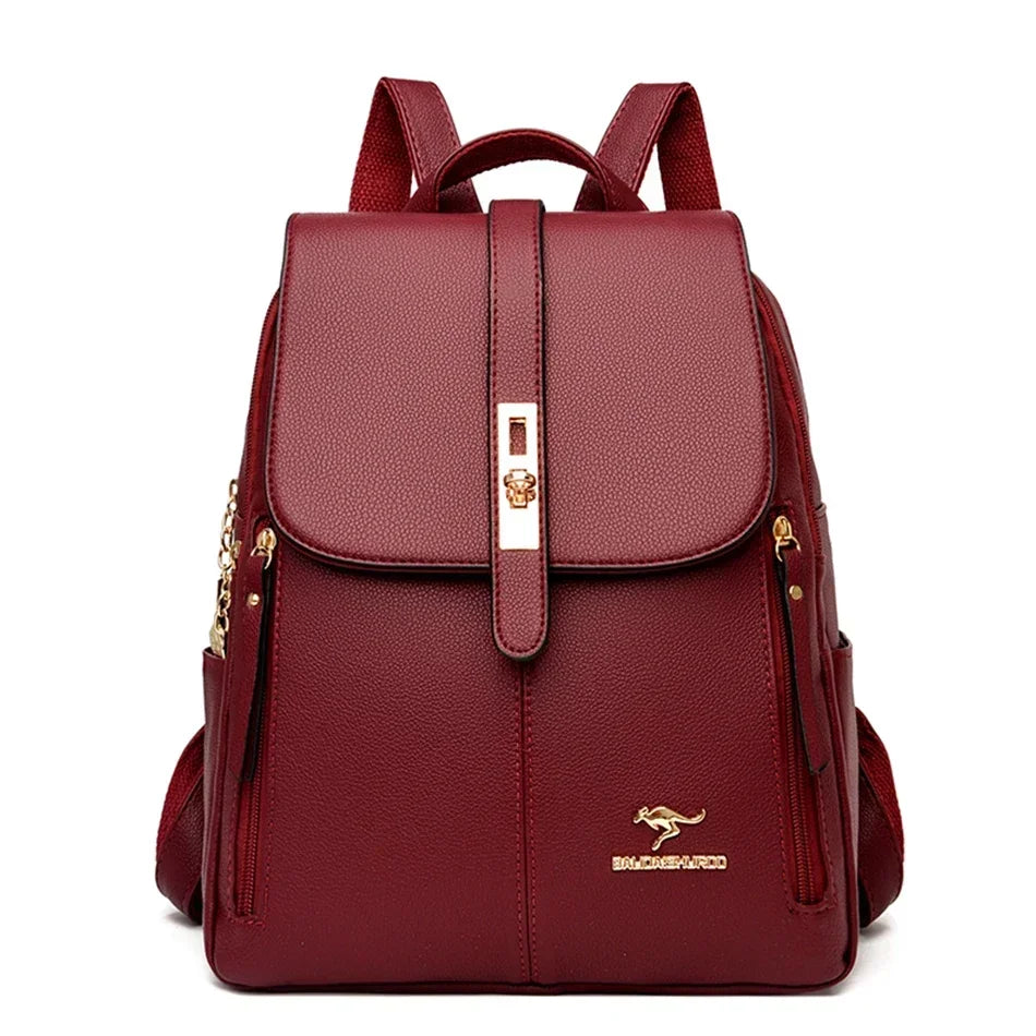 Vintage Leather Women's Backpack with Spacious Interior