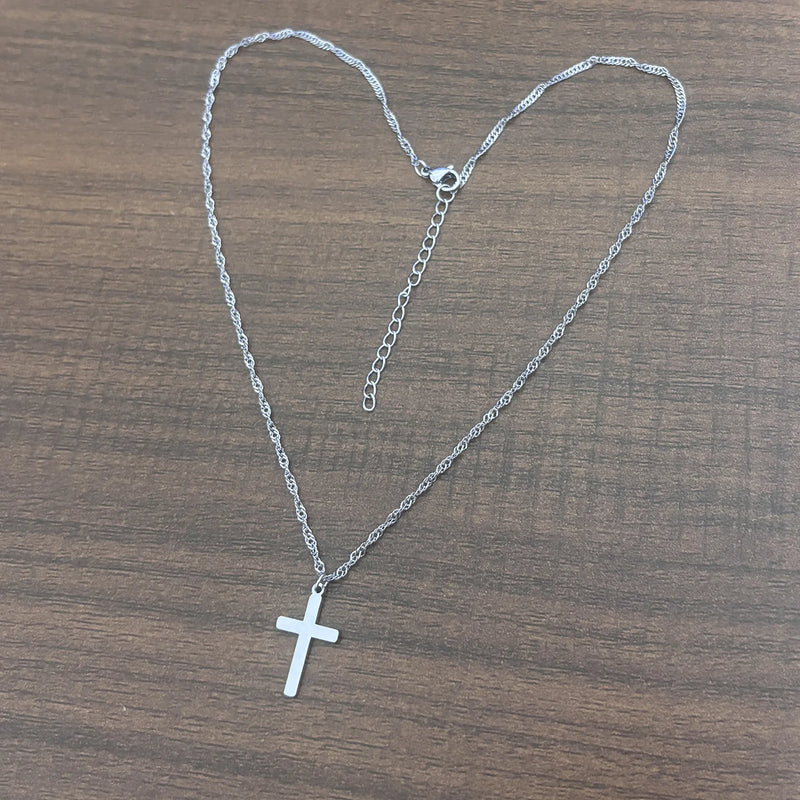 18K Gold-Plated Stainless Steel Cross Necklace
