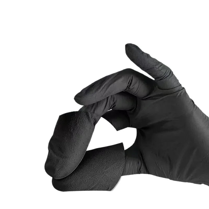 Heavy-Duty Black Nitrile Disposable Gloves (Latex-Free)