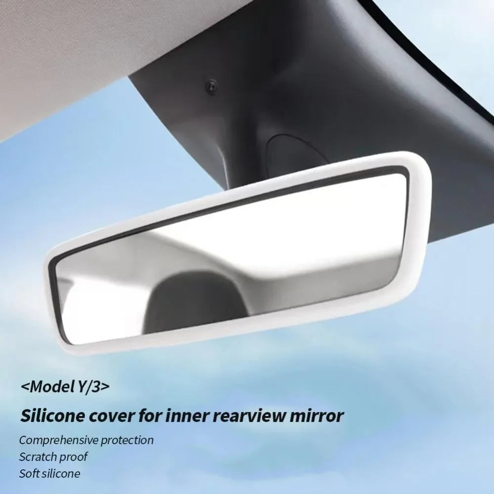 Silicone Rearview Mirror Edge Protector for Tesla Model 3 and Y