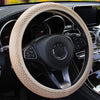 Rhinestone PU Leather Steering Wheel Cover