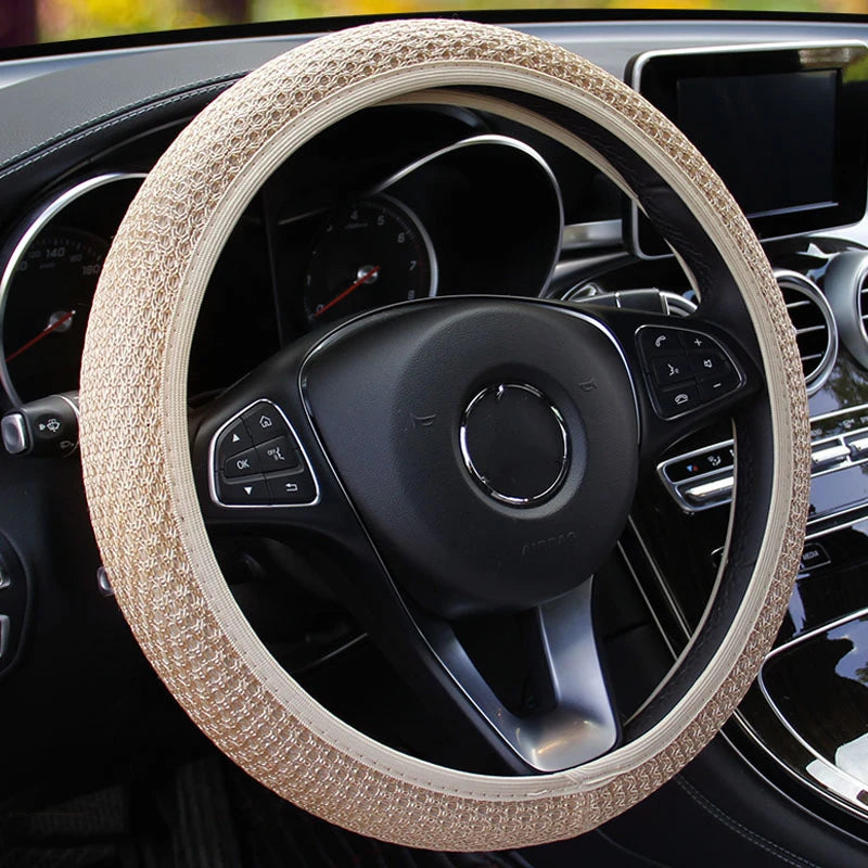 Rhinestone PU Leather Steering Wheel Cover