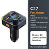 Bluetooth FM Transmitter with 22.5W Fast Charging Car Adapter