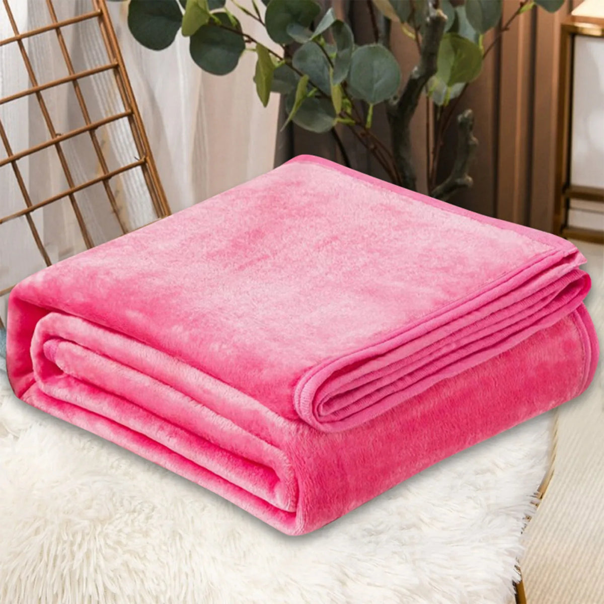 Cozy Coral Fleece Throw Blanket