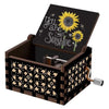 Hand-Cranked Wooden Music Box - 'You Are My Sunshine' Melody