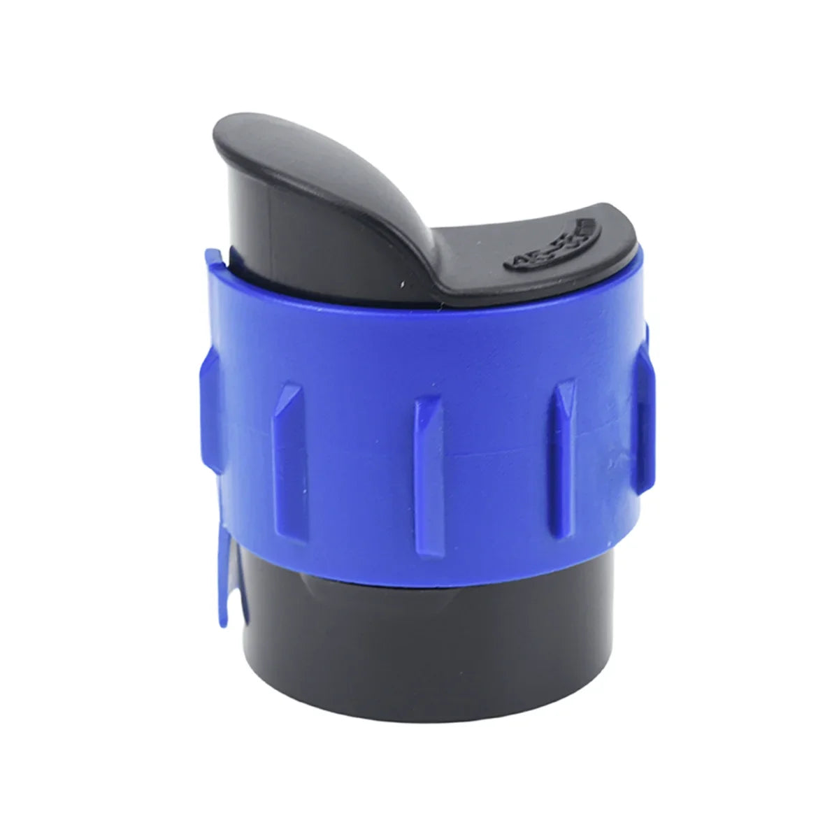 A black and blue motorcycle fork seal cleaning tool for shock absorbers.