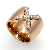 Gold Pave CZ Cross Ring