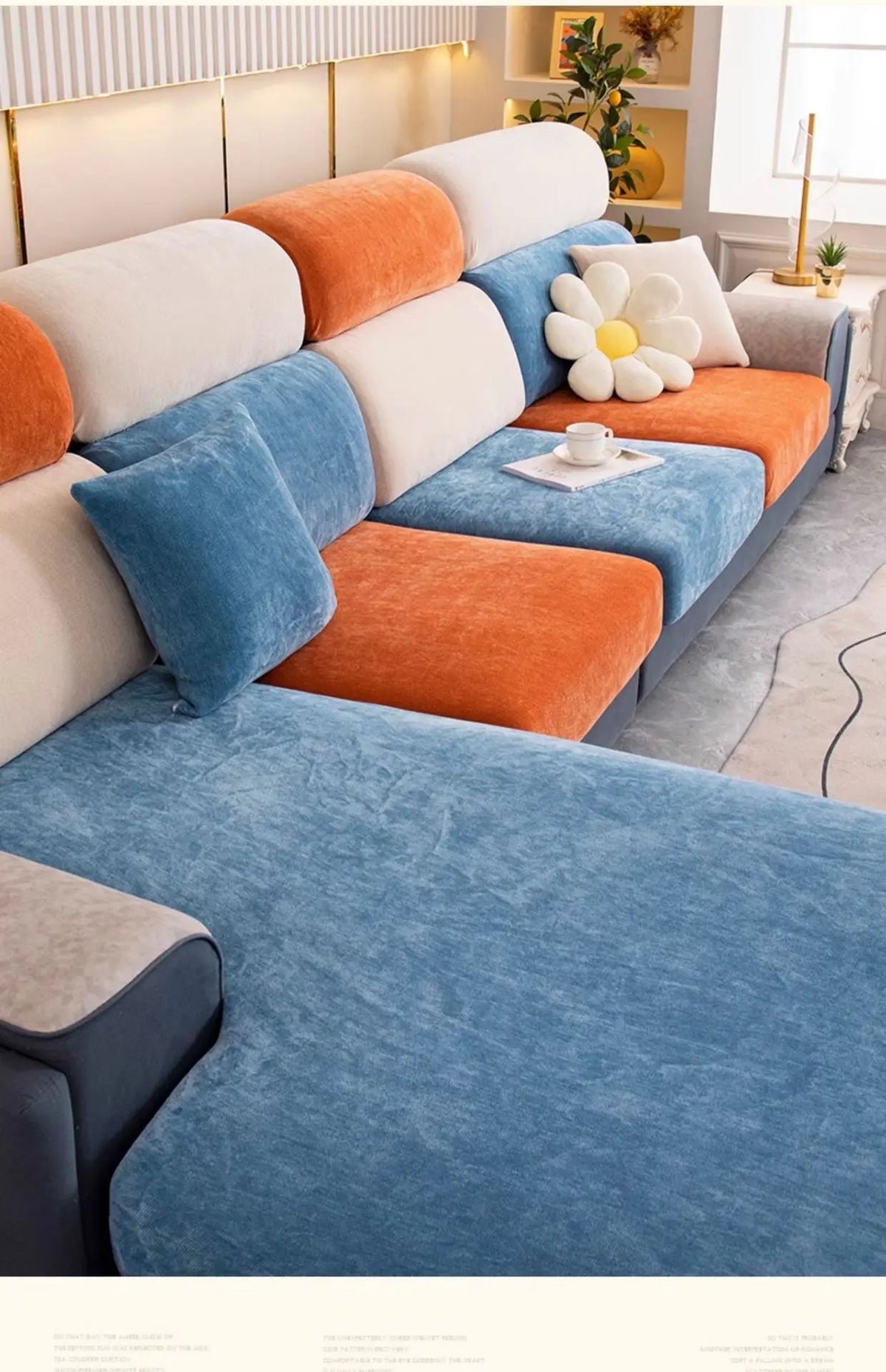 Universal Stretch Sofa Cover with Full Backrest and Headrest