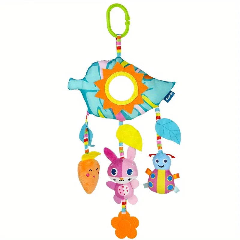 Rainbow Plush Car Hanging Toy with Jingle Bell