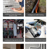 Various images showing methods for locating wiring, cable breaks, fuses, sockets, and various pipes.