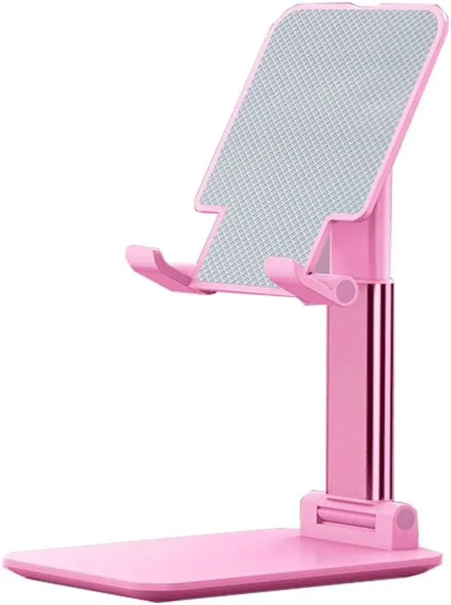 Pink Foldable Phone & Tablet Stand with Adjustable Viewing Angle