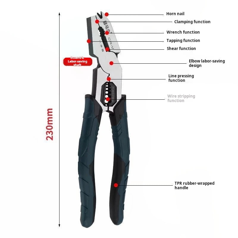 Multifunctional Heavy-Duty Combination Pliers for Construction Work