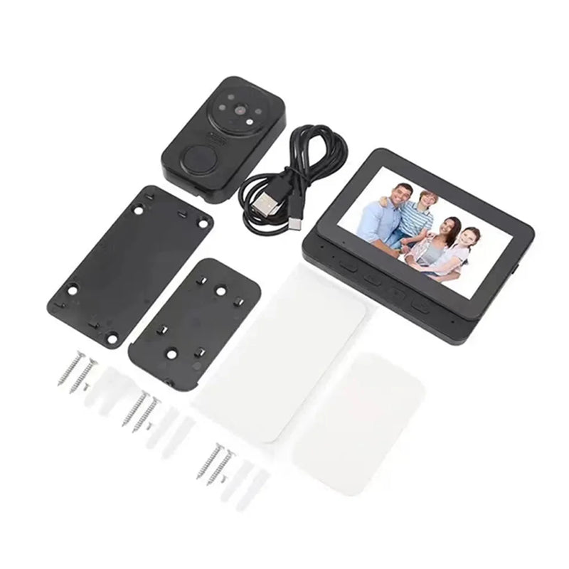Wireless Video Doorbell with 4.3-Inch Display, Night Vision
