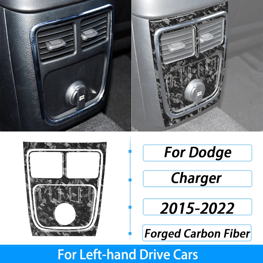 Compteur de vitesse et garniture d'aération en fibre de carbone pour une Dodge Charger à conduite à gauche