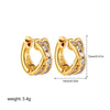 Geometric Gold Plated Huggie Hoop Earrings