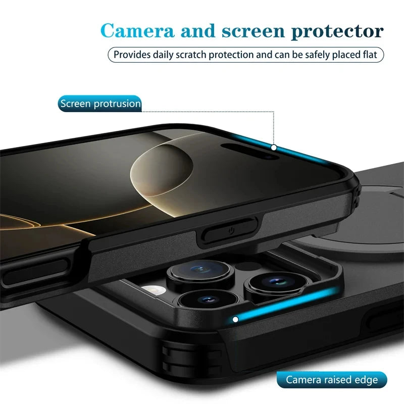 Funda para Teléfono con Soporte Magnético y Protección de Lente