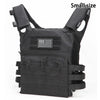 Black multifunctional MOLLE training vest featuring an American flag emblem