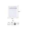 A white fine mesh laundry bag with a zipper, shown in various views.