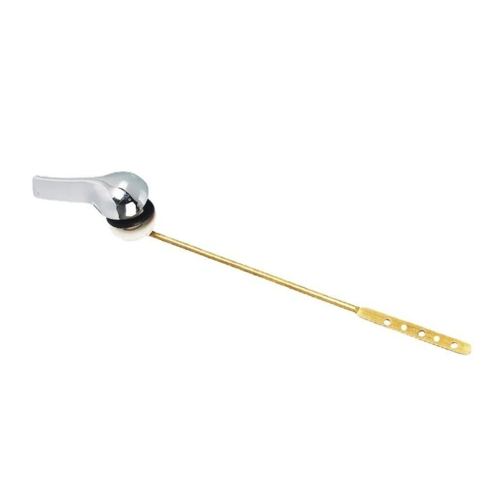 Brass toilet tank flush lever with side mount design