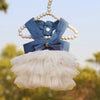 Robe à Rayures pour Animal de Compagnie avec Nœud et Dentelle