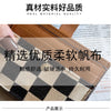 Checkered Canvas Card Wallet with Buckle Closure