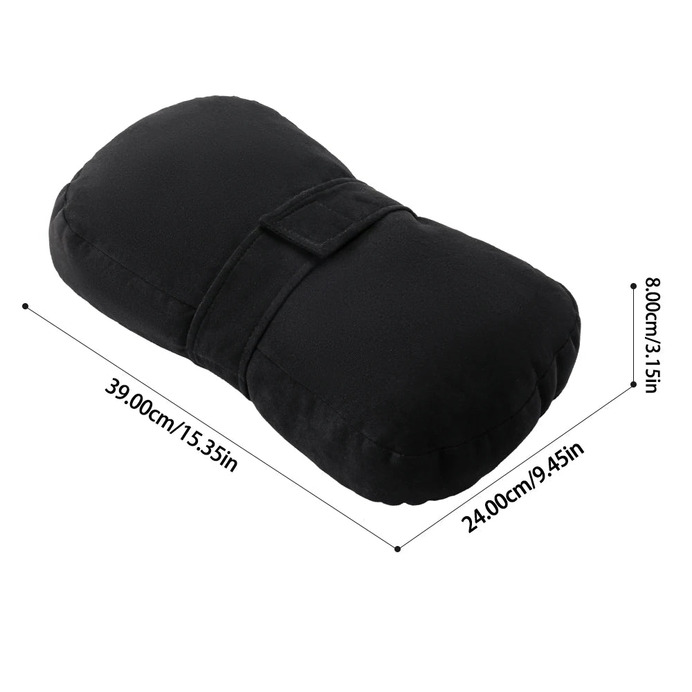 Almohada ergonómica negra para la rodilla, diseñada para dormidores de lado, dimensiones 39.00cm x 24.00cm.