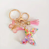Pink Glitter Butterfly Keychain with Tassel