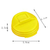 Yellow reusable beverage can lid with dimensions 6.1 cm high and 5.8 cm wide.