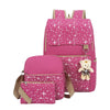 3-Piece Canvas Backpack Set for School