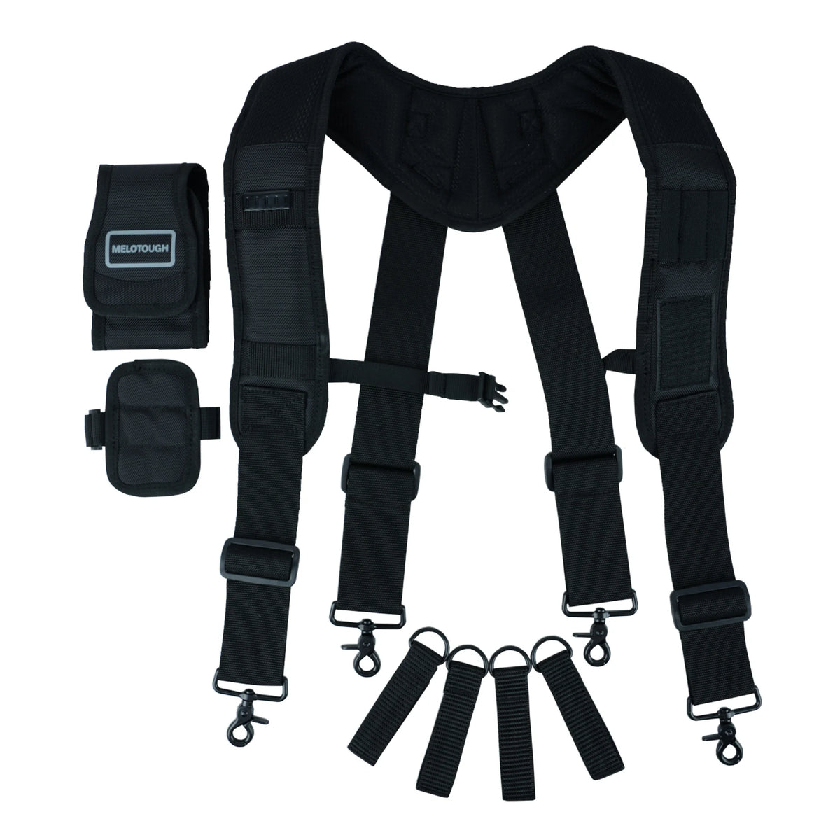 Heavy-Duty Padded Tool Belt Suspenders with Detachable Phone Holder