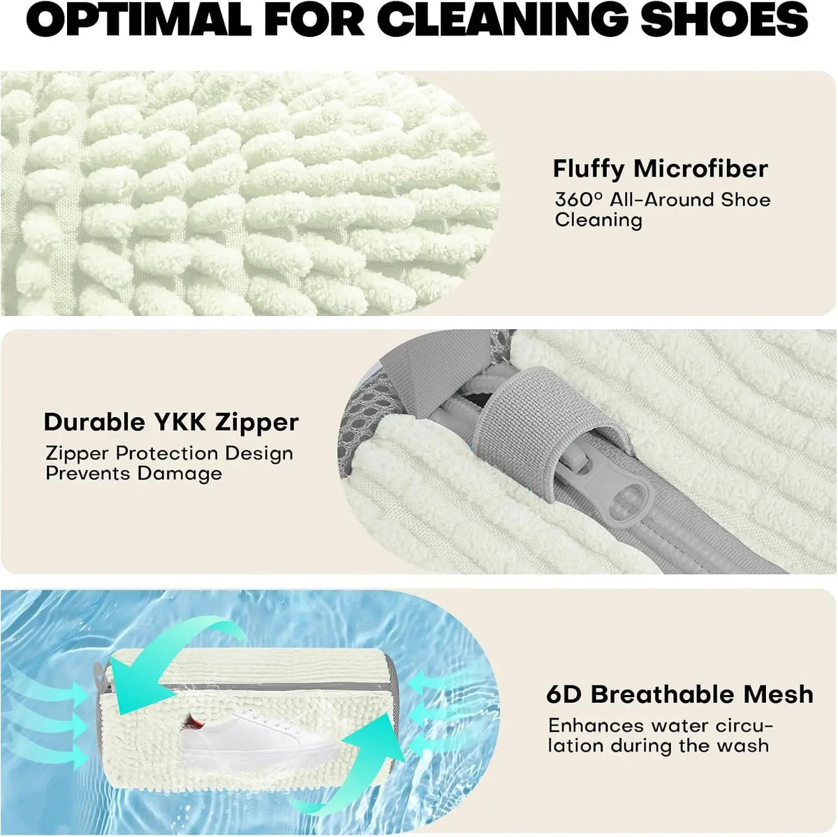 Mesh Shoe Wash Bag with Soft Fluff Lining