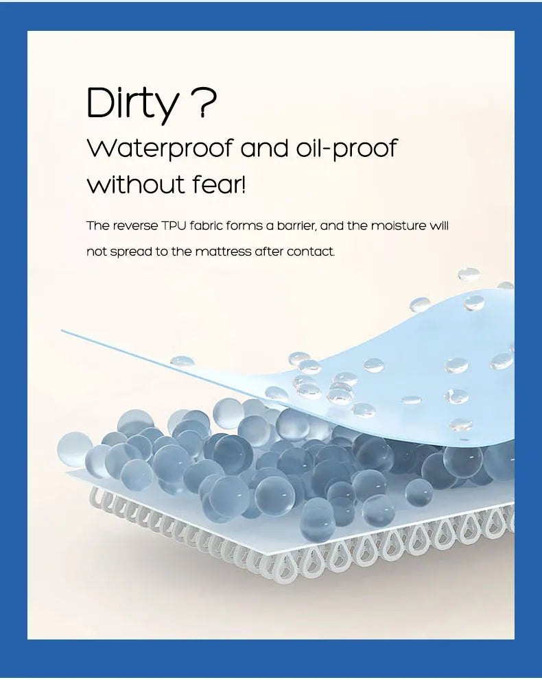Waterproof Fitted Bed Sheet with 360-Degree Elastic Band