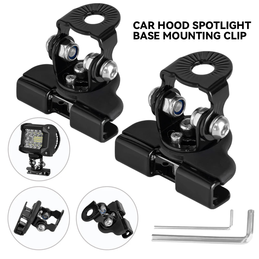 Universal Stainless Steel LED Light Bar Mounting Brackets (Pair)