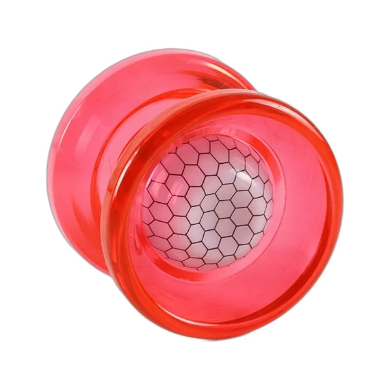 A bright pink crystal glow yo-yo with a smooth spin and anti-drop design.