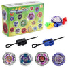 Metal Assemble Gyro spinning top battle set with launchers and various colored tops