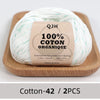 100% Organic Cotton Yarn for Knitting and Crocheting (2-Pack)