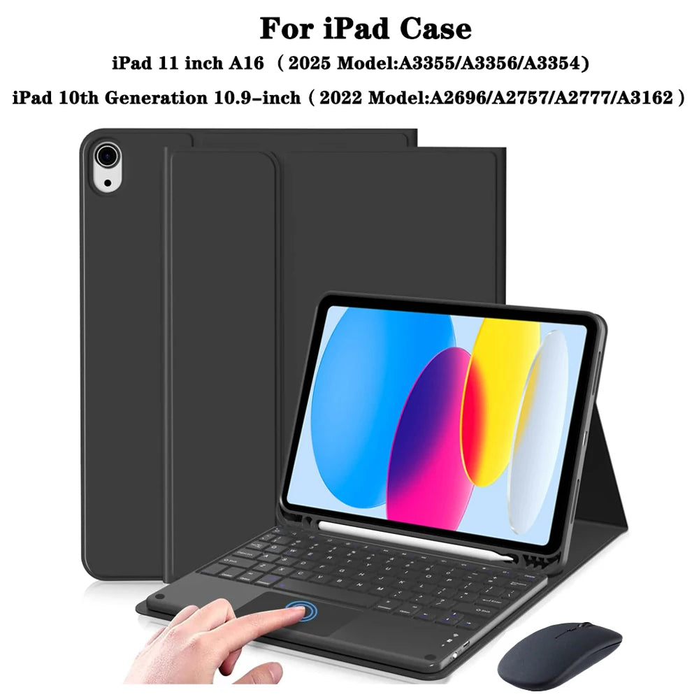 Detachable Keyboard Case for iPad 10th Gen and iPad 11th Gen (A16)