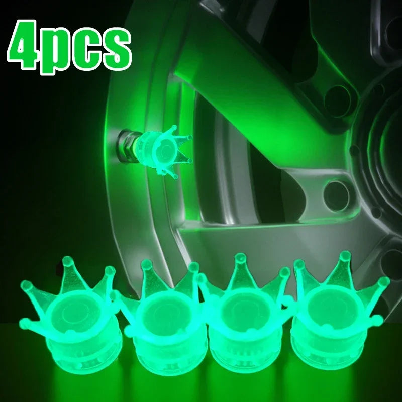 Glow-in-the-Dark Valve Caps for Car, Motorcycle & Bicycle Wheels (Set of 20)
